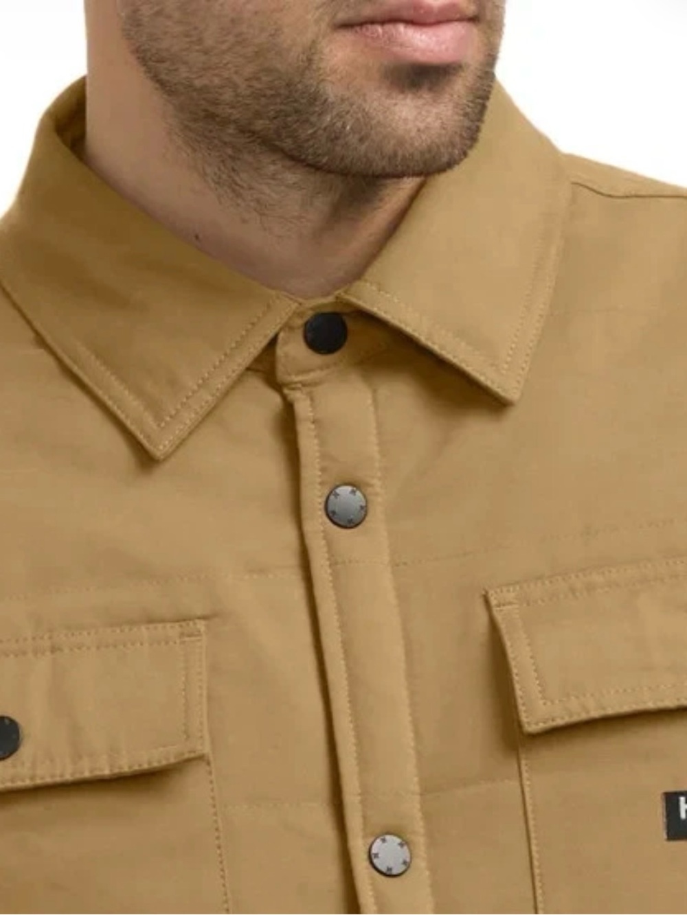 NWT Hurley Men’s Sherpa Lined Quilted Canvas Shacket Jacket Tan L - Picture 3 of 14